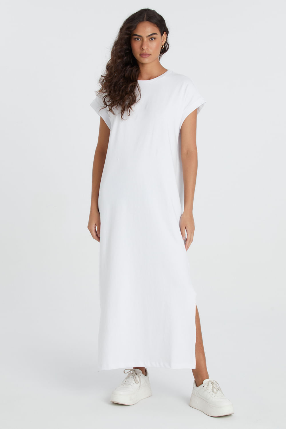 Long white best sale t shirt dress